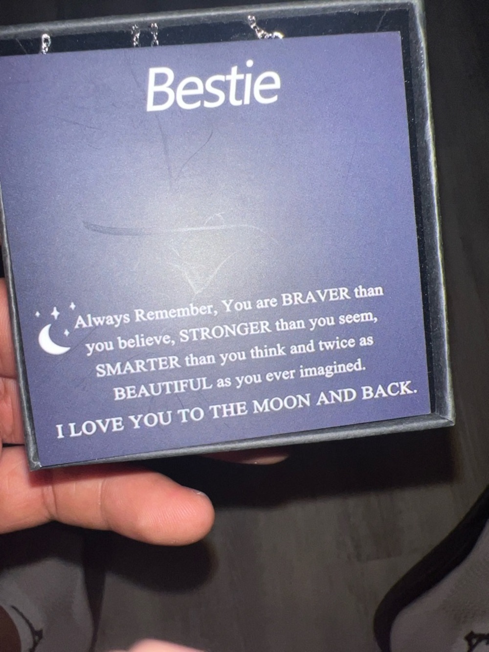 Bestie Moon & Stars Sentiment Card - Navy